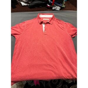 Tommy Bahama Polo Red/Pink Color Short Sleeve Modal Blend